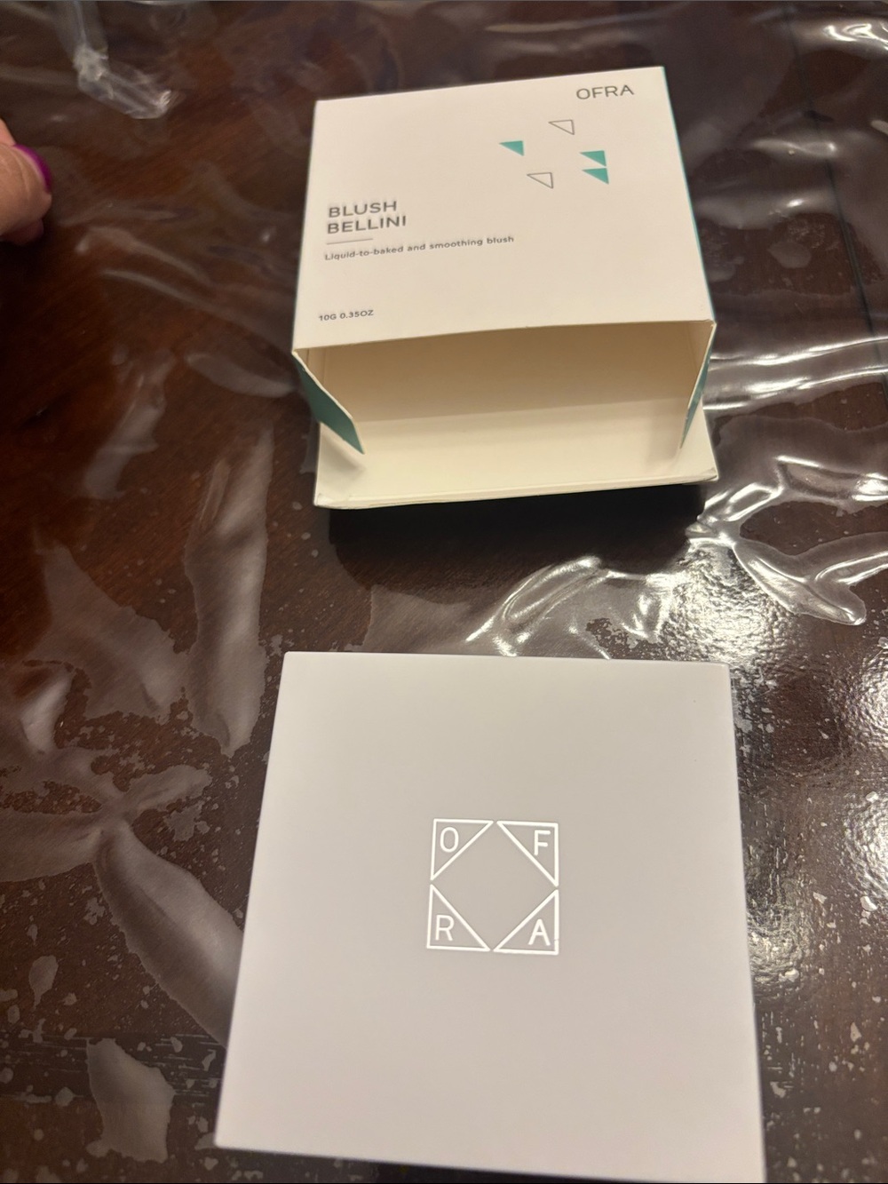 OFRA Blush Bellini Compact - White Packaging with Teal Accents